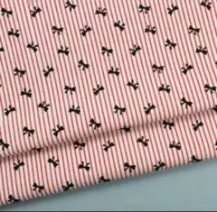8/20限定SALE　リボン　ヒッコリー　ストライプ　巾135×30cm