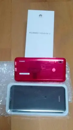 HUAWEI nova lite 3 レッド 本体＋未使用のハードケース