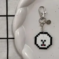 【犬】【ビション】ゆるビションドットキーホルダー（アイロンビーズ）