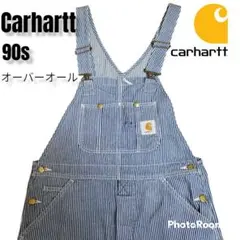 Carhartt オーバーオール ヒッコリー柄 32インチ カーハート 90年代
