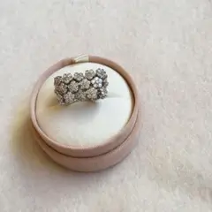 美品【Ponte Vecchio】K18 WGダイヤ フラワーリング1.47ct