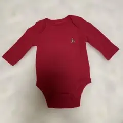 babyGAP赤いロンパース 長袖 クマ刺繍付き