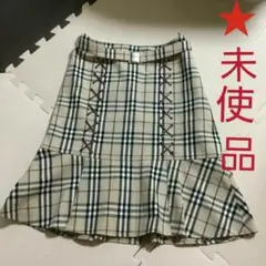 未使用 バーバリーブルーレーベル チェックスカート