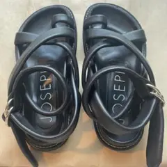 《極希少》JOSEPH ブラック ストラップサンダル