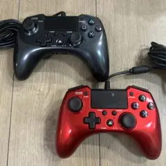 PS4 PS3 コントローラー ホリパッドFPSプラス　赤　黒　2個セット②
