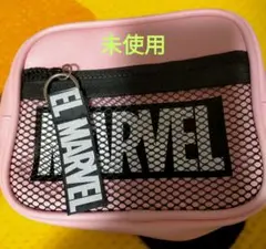 MARVEL メッシュポケット付きポーチ ピンク