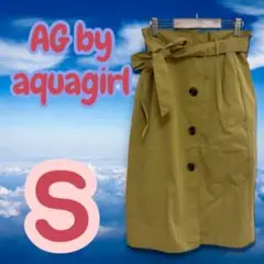 AG by aquagirl くすみイエロー　ウエストリボン　両ポケットあり