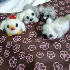 羊毛フェルト 動物フィギュア 4体セット
