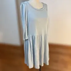 ジーユーカットソーワンピースペールブルーS単品S3832