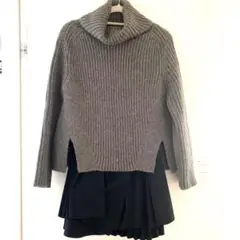 SNIDEL フリルコンビニットワンピース(GRY-F)