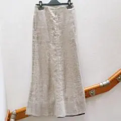 マディソンブルー ロングスカート ベージュ 麻 Aライン