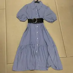 【美品】ストライプワンピ　トラッド