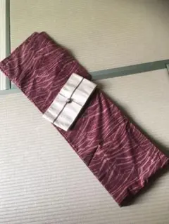 【秋色 袷】紬 小豆色 着物 小紋