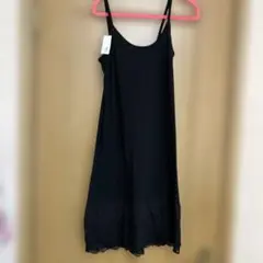 ブラックキャミワンピース レース付き