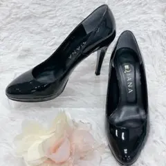DIANA パンプス ピンヒール ブラック 22㎝ エナメル 結婚式