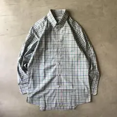 Aquascutum アクアスキュータム　チェック　シャツ　ベージュ　グリーン