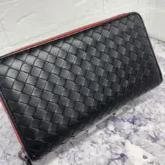 59 美品 ボッテガヴェネタ イントレチャート ラウンドファスナー 長財布