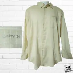 美品LANVIN CLASSIQUE 長袖シャツ ライトイエロー 綿ptp526