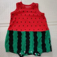 スイカ柄ロンパース サイズ80