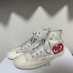 プレイコムデギャルソン × コンバース ハイカットスニーカーホワイト 26cm
