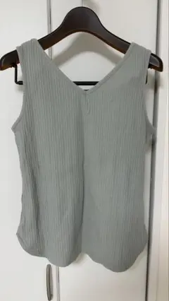 GU＊リブ2WAYタンクトップ(ライトグリーン)XL