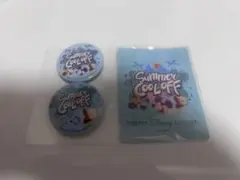 ディズニー サマークールオフ ステッカー1枚 缶バッジ2個