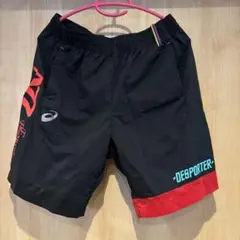 極美品　ASICS DESPORTER ショートパンツ 黒/赤　 Lサイズ