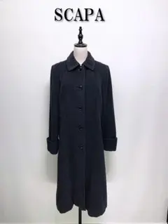 497 【高級】スキャパ アンゴラ55% ステンカラーコート ロング 40