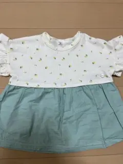 バースデイ しまむら 切替Tシャツ 花柄 90
