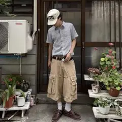 90s 半袖シャツ　チェック　短丈　cityboy ノームコア　古着　y2k