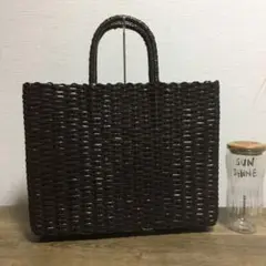 《美品》FENDI (フェンディ)ハンドバッグ かご ダークブラウン