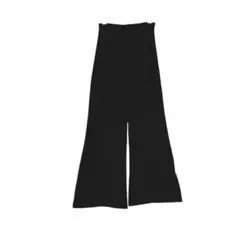 【ショコラフィネローブ】 ワイドパンツ 総ゴム 楽ちん レーヨン混 薄手 黒