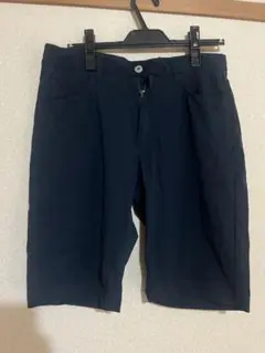 美品★ ikka メンズ ズボン 半ズボン ショートパンツ 夏 ネイビー M