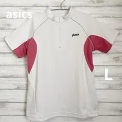 asics アシックス　トレーニングシャツ　ハーフジップ　半袖　レディース　L