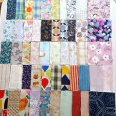 はぎれ　生地　まとめ売り　50枚セット　約10×10cm　花柄など　パッチワーク