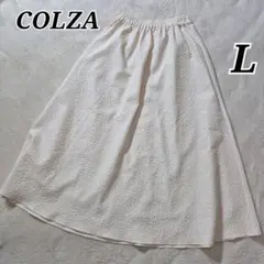 Honeys ハニーズ コルザ COLZA 型押し ロングスカート 白