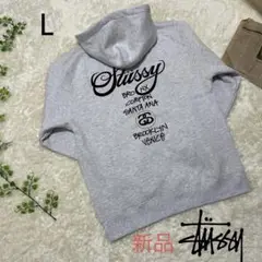 【新品】stussy ステューシー【L】 WORLD TOUR プルパーカー
