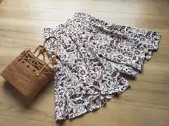 美品　AMACAアマカ　花柄ガウチョパンツ　サイズ38