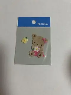 ファミリア　familiar　くまとお花　アイロンワッペン　ワッペン　新品