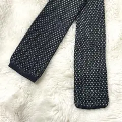 【美品】ソッツィ Sozzi シルク ニットタイ ネイビー