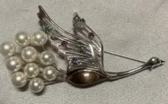ジャンク品 k18×silver ブローチ 鳥モチーフ