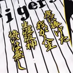 虎に捧げた 応援歌 (行金/黒) 刺繍 ワッペン 阪神 タイガース 応援
