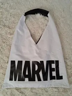 MARVELワンショルダートートバッグ白ビッグロゴ可愛いオシャレ