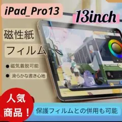 ペーパーライクフィルム iPad Pro13インチ 着脱式 磁器吸着