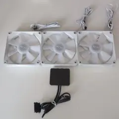 NZXT 120mmRGBファン3個+ファンコントローラーセット 白