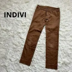 INDIVI インディヴィ　スキニーデニム　ブラウン　古着　ヴィンテージ　訳あり