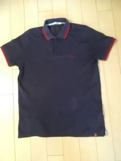 英国Ben Sherman ベンシャーマン ポロシャツ ネイビー 赤線 Mサイズ