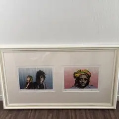 額縁付き 絵画 中型 ロンウッド リトグラフ　スライドオンディスⅡ 人物画 額縁付き 絵画 中型 ロンウッド リトグラフ スライドオンディス