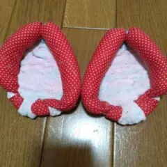 赤と白の水玉模様スリッパ