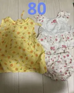 花柄 80サイズ ワンピースとショートパンツセット